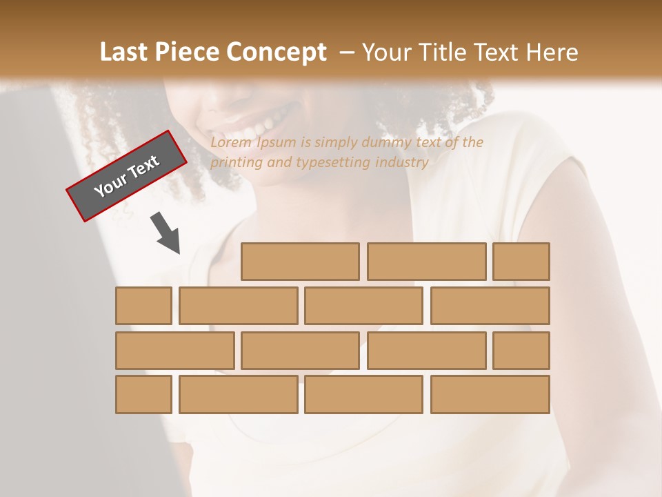 Teenage Girl Sitting On A Computer PowerPoint Template