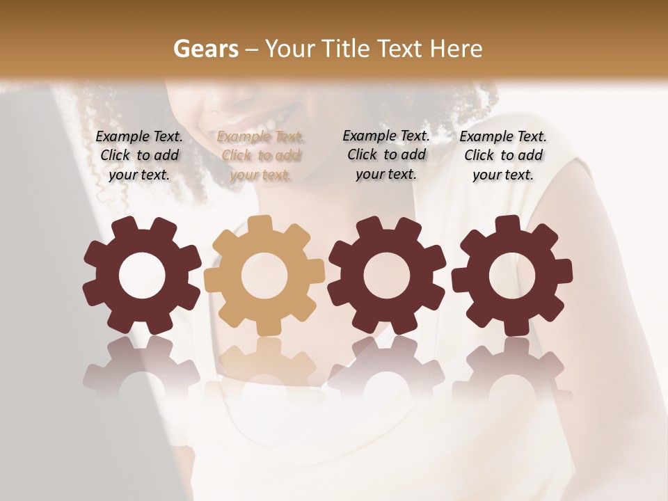 Teenage Girl Sitting On A Computer PowerPoint Template