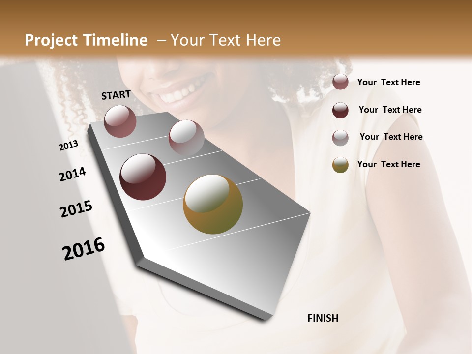 Teenage Girl Sitting On A Computer PowerPoint Template