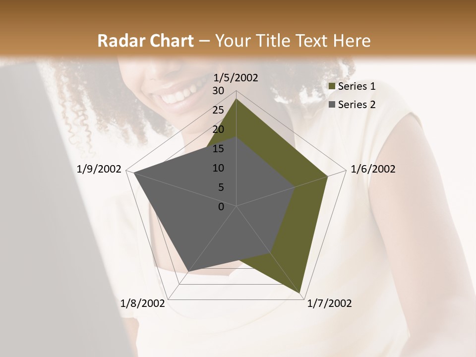 Teenage Girl Sitting On A Computer PowerPoint Template