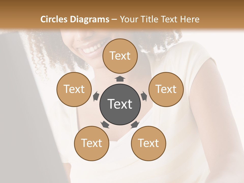 Teenage Girl Sitting On A Computer PowerPoint Template