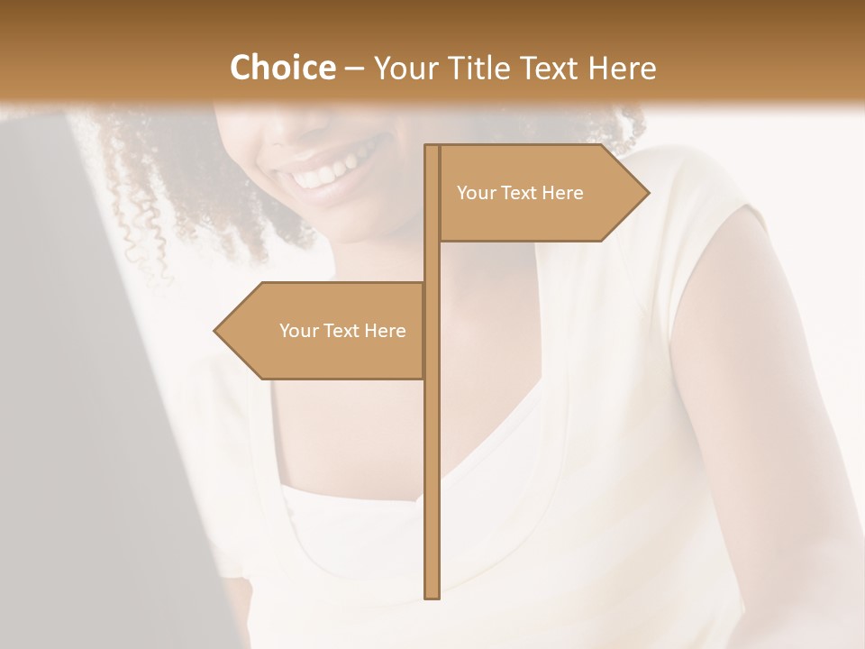 Teenage Girl Sitting On A Computer PowerPoint Template