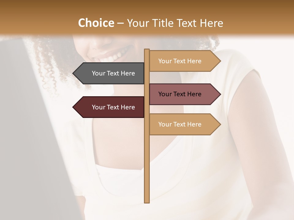 Teenage Girl Sitting On A Computer PowerPoint Template