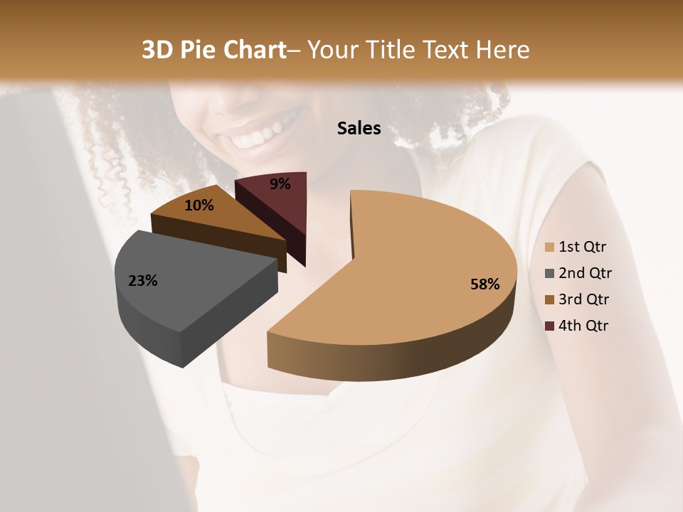 Teenage Girl Sitting On A Computer PowerPoint Template