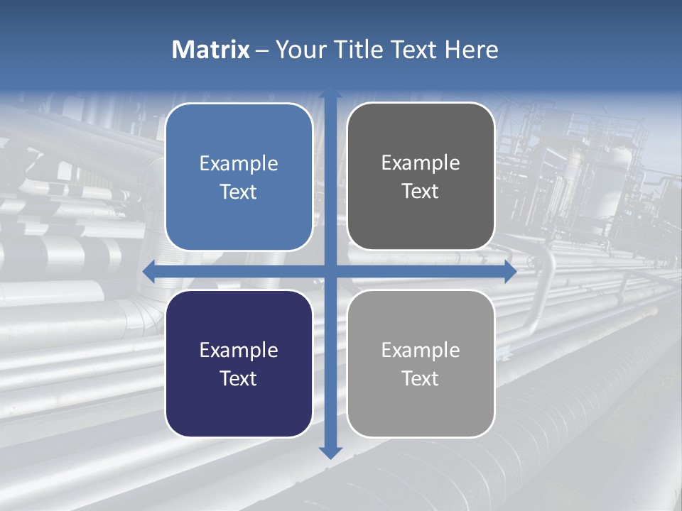 Giant Pipelines Leading To Oil-Refinery, Engineer Working With Main-Pipes PowerPoint Template