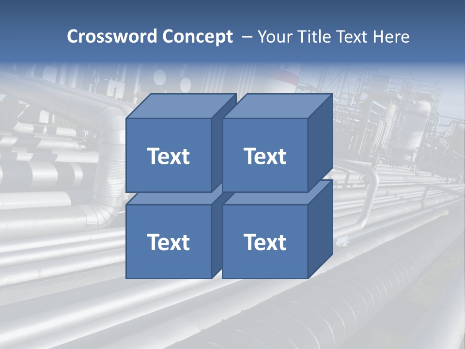 Giant Pipelines Leading To Oil-Refinery, Engineer Working With Main-Pipes PowerPoint Template