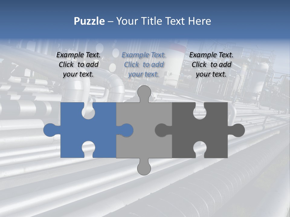 Giant Pipelines Leading To Oil-Refinery, Engineer Working With Main-Pipes PowerPoint Template