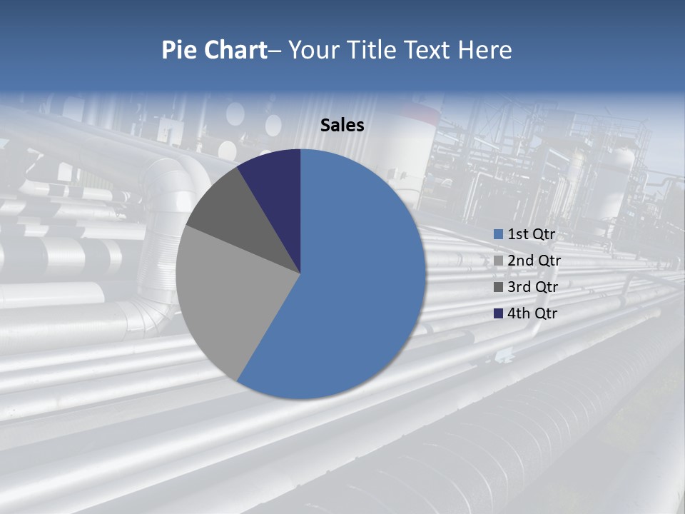 Giant Pipelines Leading To Oil-Refinery, Engineer Working With Main-Pipes PowerPoint Template
