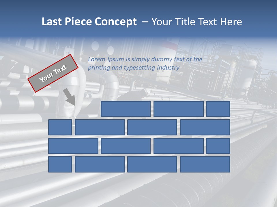 Giant Pipelines Leading To Oil-Refinery, Engineer Working With Main-Pipes PowerPoint Template