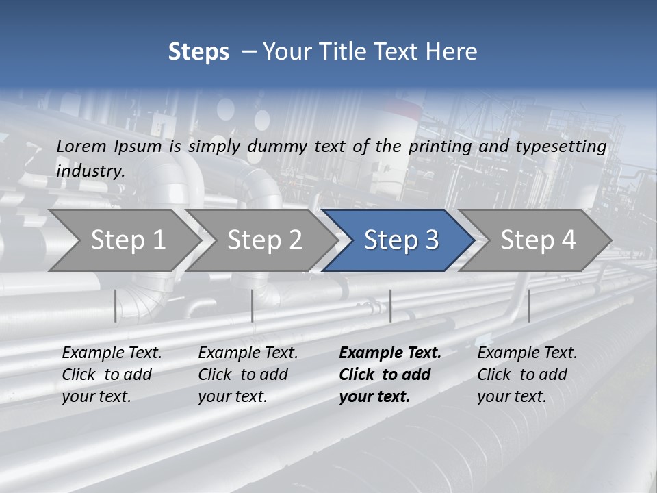 Giant Pipelines Leading To Oil-Refinery, Engineer Working With Main-Pipes PowerPoint Template