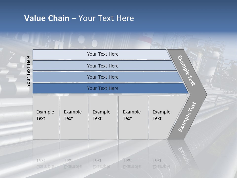 Giant Pipelines Leading To Oil-Refinery, Engineer Working With Main-Pipes PowerPoint Template