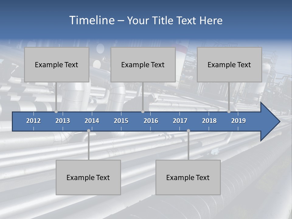 Giant Pipelines Leading To Oil-Refinery, Engineer Working With Main-Pipes PowerPoint Template