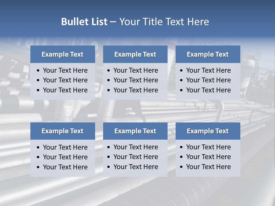 Giant Pipelines Leading To Oil-Refinery, Engineer Working With Main-Pipes PowerPoint Template