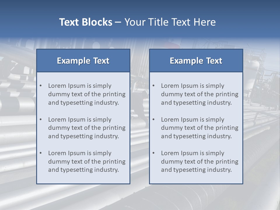 Giant Pipelines Leading To Oil-Refinery, Engineer Working With Main-Pipes PowerPoint Template
