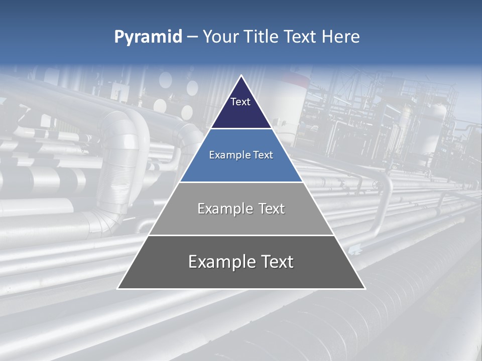 Giant Pipelines Leading To Oil-Refinery, Engineer Working With Main-Pipes PowerPoint Template
