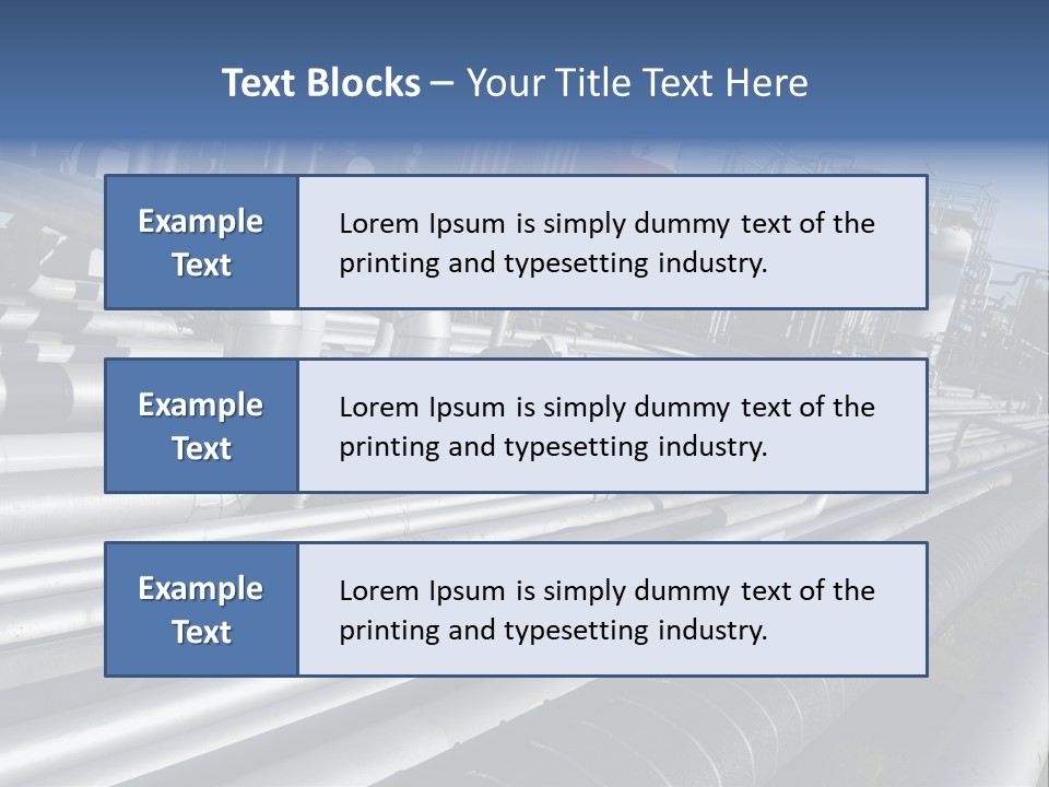 Giant Pipelines Leading To Oil-Refinery, Engineer Working With Main-Pipes PowerPoint Template