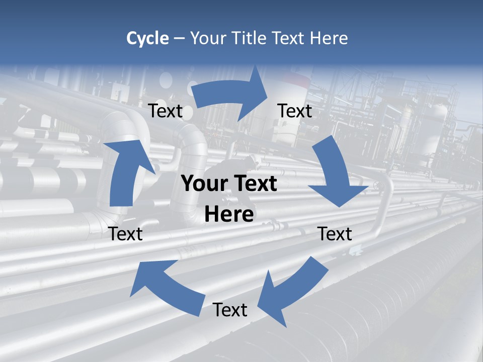 Giant Pipelines Leading To Oil-Refinery, Engineer Working With Main-Pipes PowerPoint Template