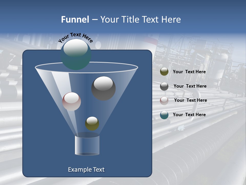 Giant Pipelines Leading To Oil-Refinery, Engineer Working With Main-Pipes PowerPoint Template