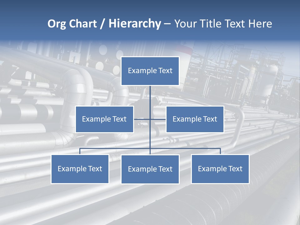 Giant Pipelines Leading To Oil-Refinery, Engineer Working With Main-Pipes PowerPoint Template