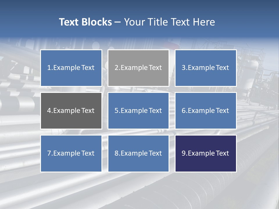 Giant Pipelines Leading To Oil-Refinery, Engineer Working With Main-Pipes PowerPoint Template