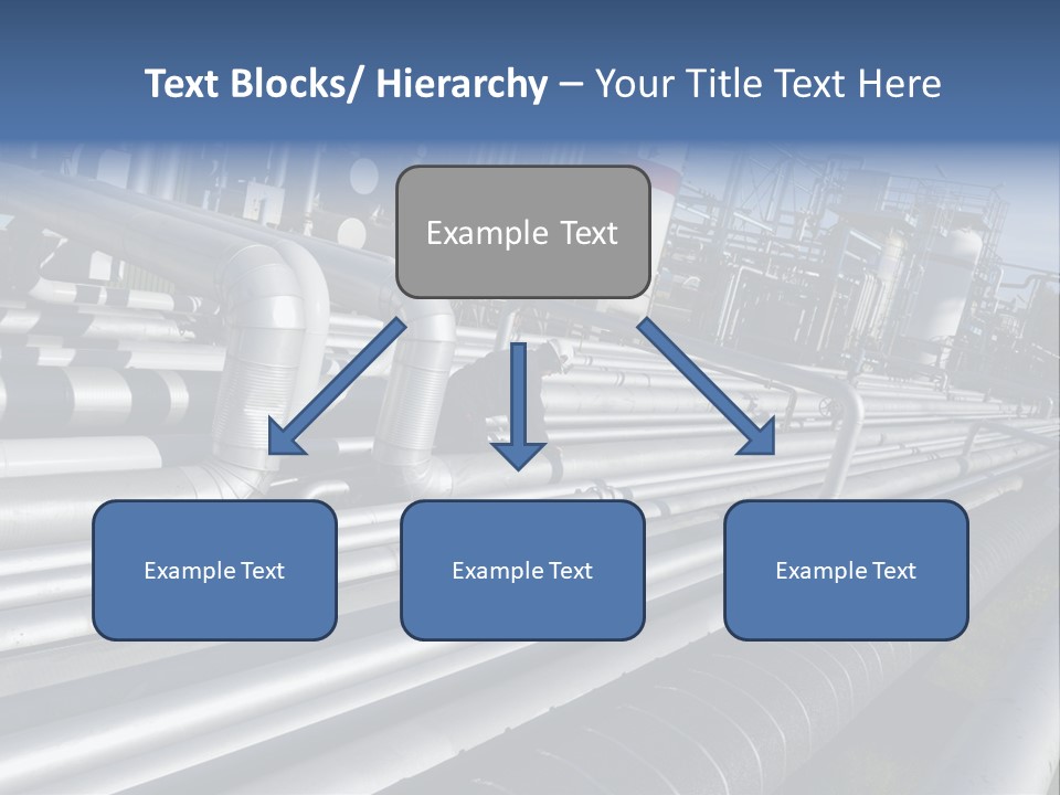 Giant Pipelines Leading To Oil-Refinery, Engineer Working With Main-Pipes PowerPoint Template