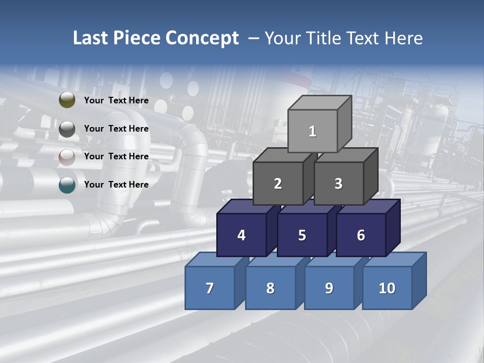 Giant Pipelines Leading To Oil-Refinery, Engineer Working With Main-Pipes PowerPoint Template