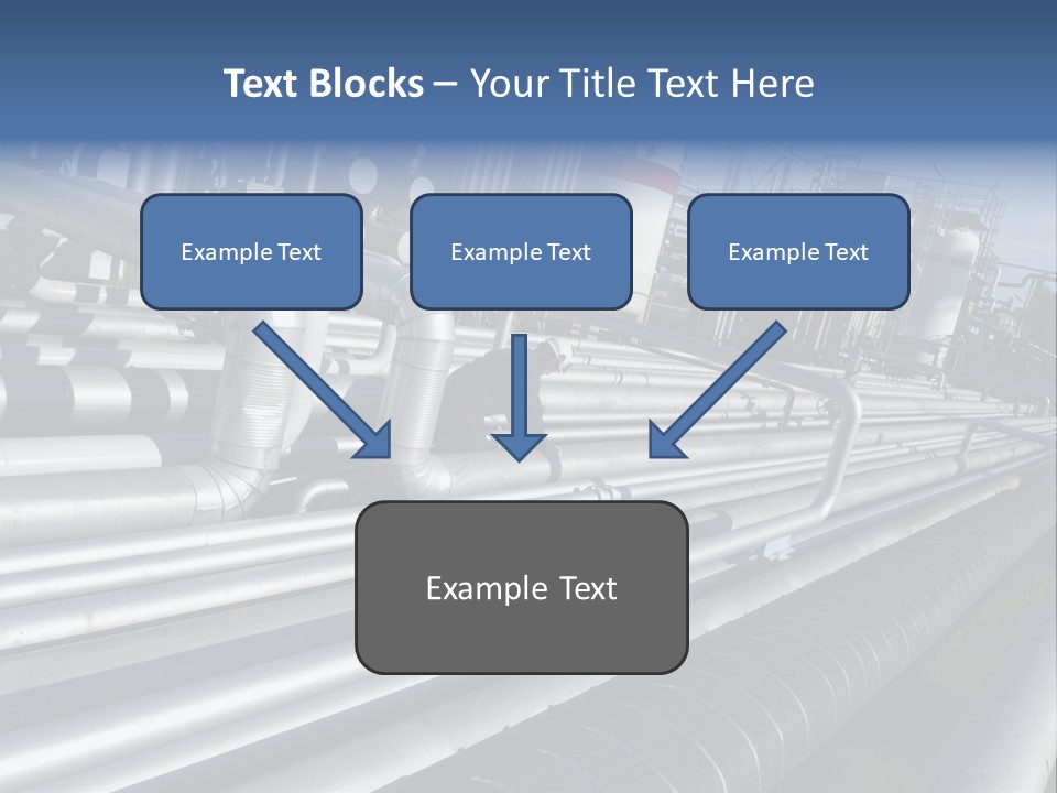 Giant Pipelines Leading To Oil-Refinery, Engineer Working With Main-Pipes PowerPoint Template