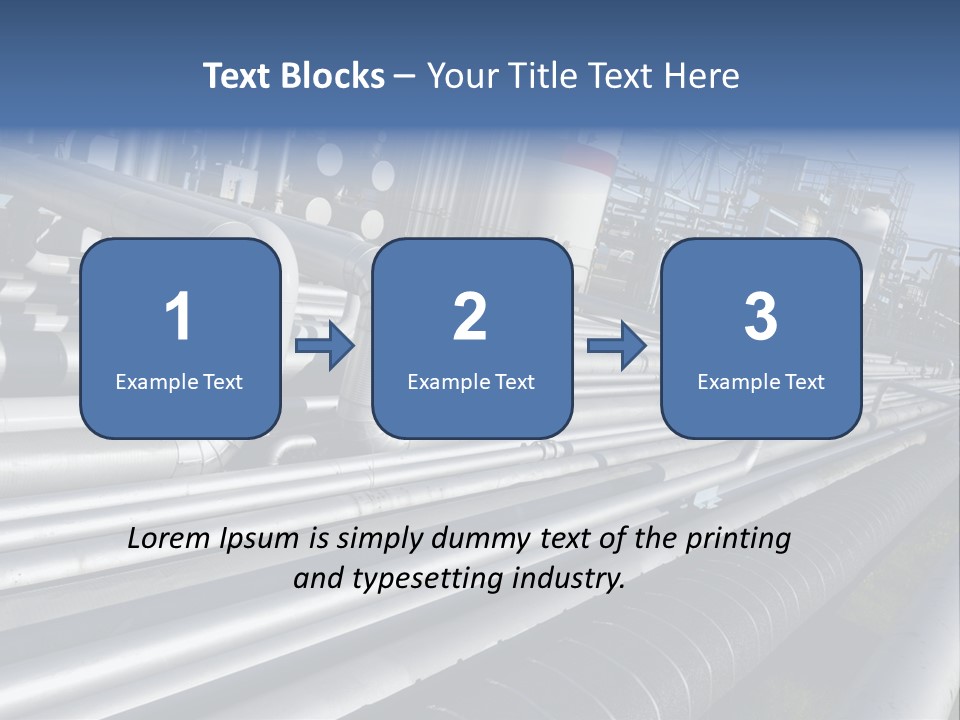 Giant Pipelines Leading To Oil-Refinery, Engineer Working With Main-Pipes PowerPoint Template