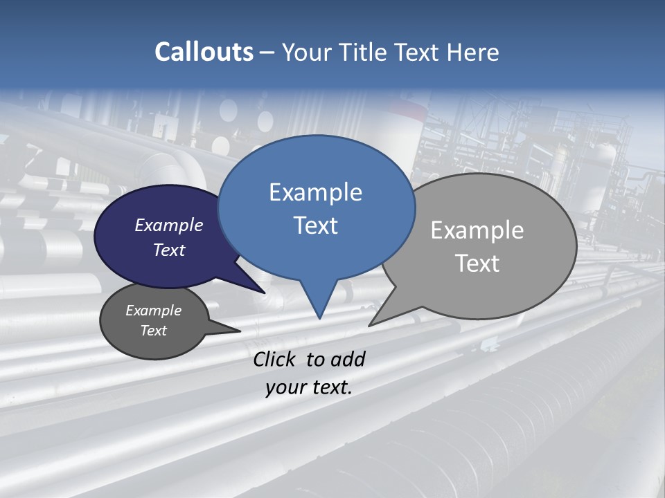 Giant Pipelines Leading To Oil-Refinery, Engineer Working With Main-Pipes PowerPoint Template