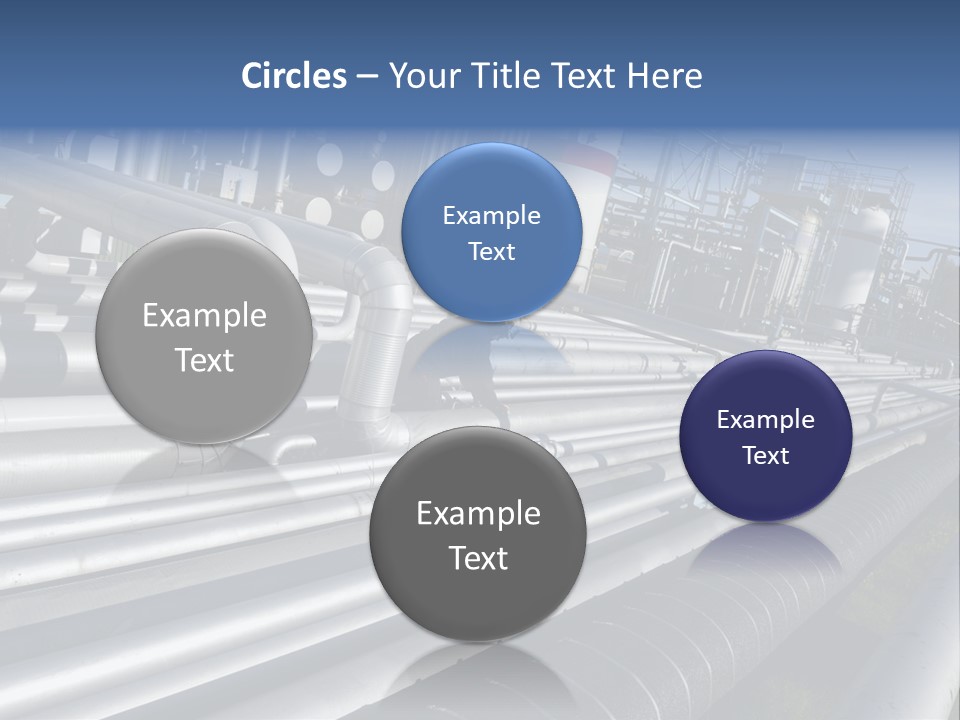 Giant Pipelines Leading To Oil-Refinery, Engineer Working With Main-Pipes PowerPoint Template