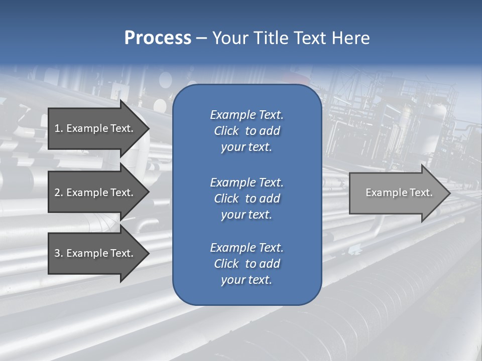 Giant Pipelines Leading To Oil-Refinery, Engineer Working With Main-Pipes PowerPoint Template
