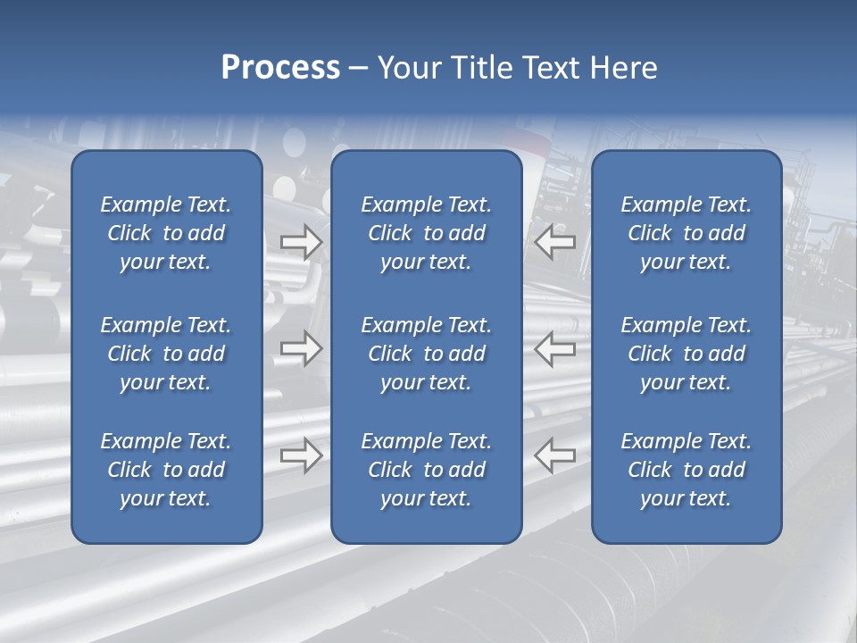 Giant Pipelines Leading To Oil-Refinery, Engineer Working With Main-Pipes PowerPoint Template