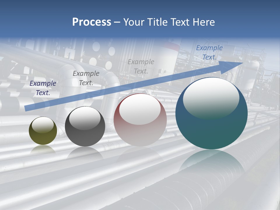 Giant Pipelines Leading To Oil-Refinery, Engineer Working With Main-Pipes PowerPoint Template
