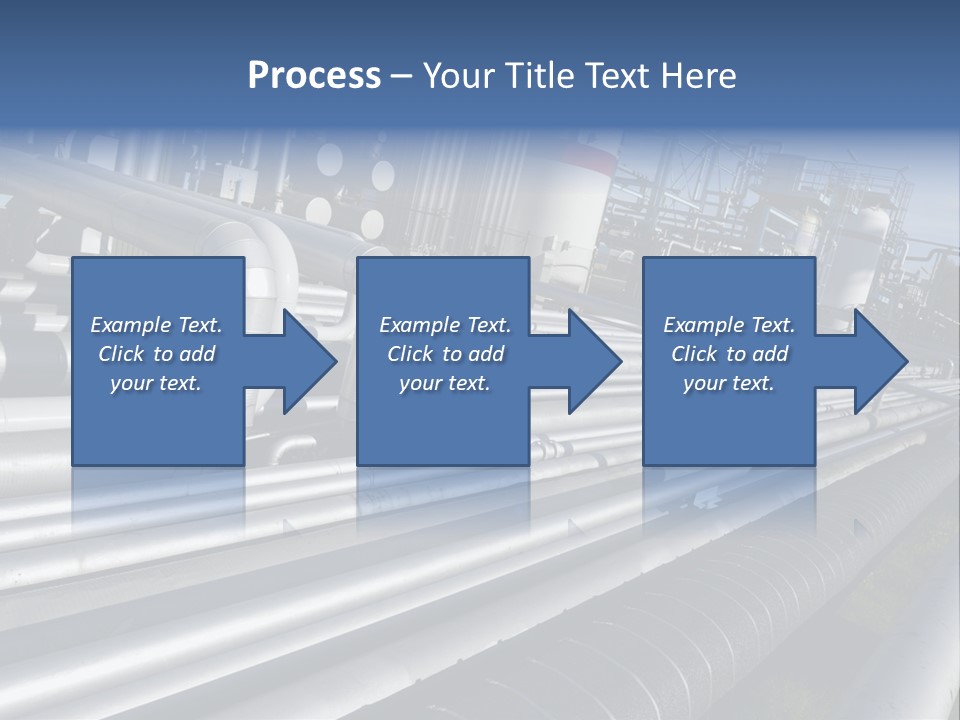 Giant Pipelines Leading To Oil-Refinery, Engineer Working With Main-Pipes PowerPoint Template