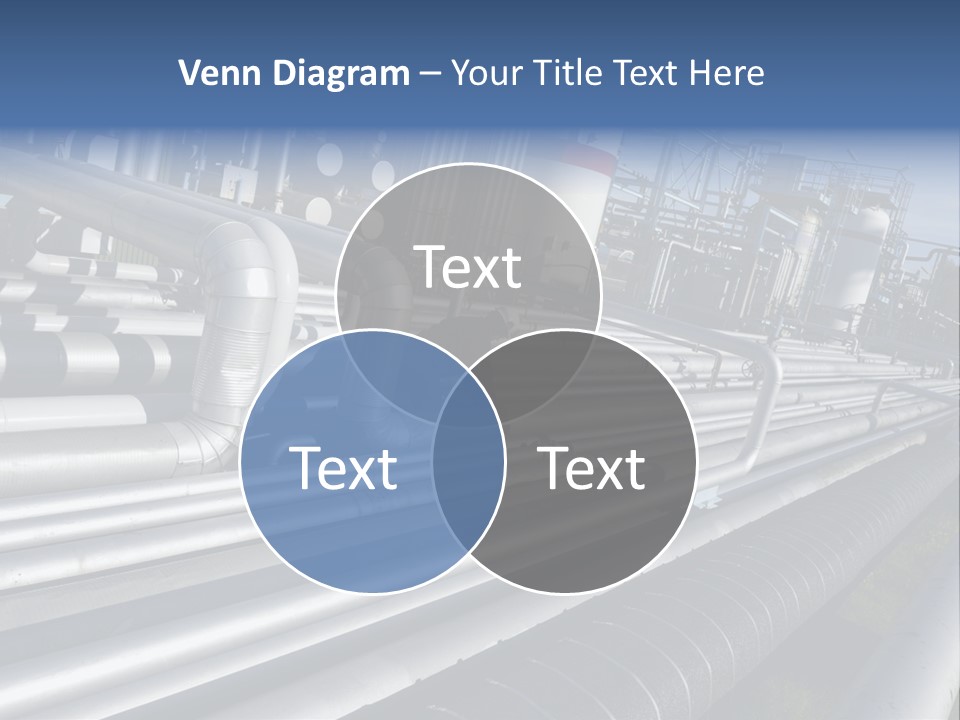 Giant Pipelines Leading To Oil-Refinery, Engineer Working With Main-Pipes PowerPoint Template