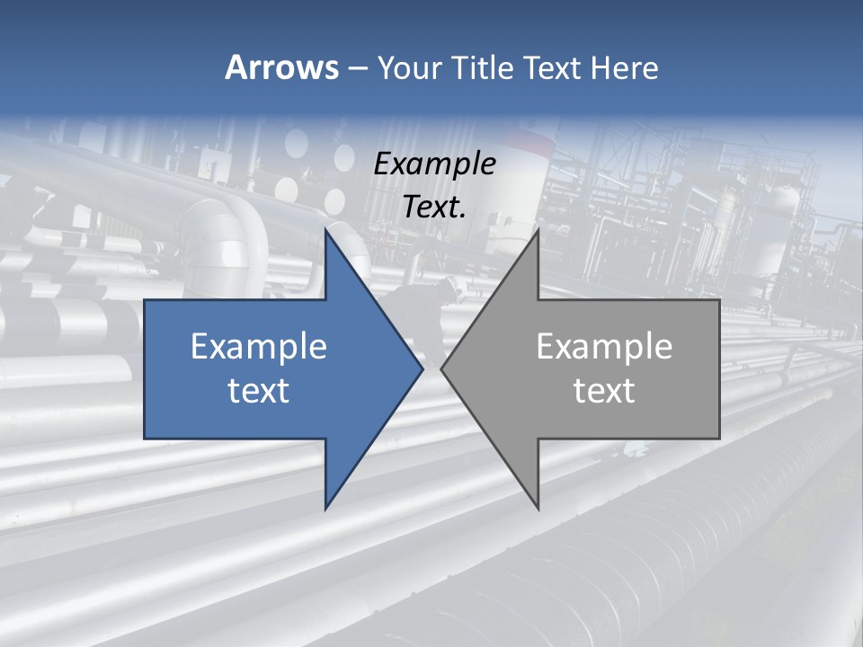 Giant Pipelines Leading To Oil-Refinery, Engineer Working With Main-Pipes PowerPoint Template