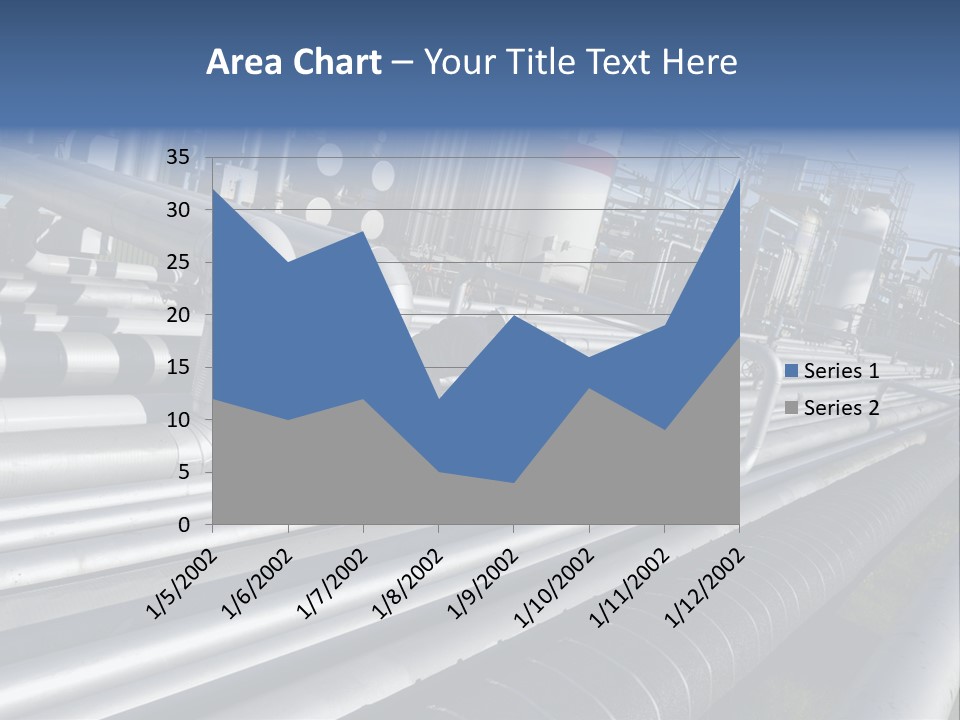 Giant Pipelines Leading To Oil-Refinery, Engineer Working With Main-Pipes PowerPoint Template