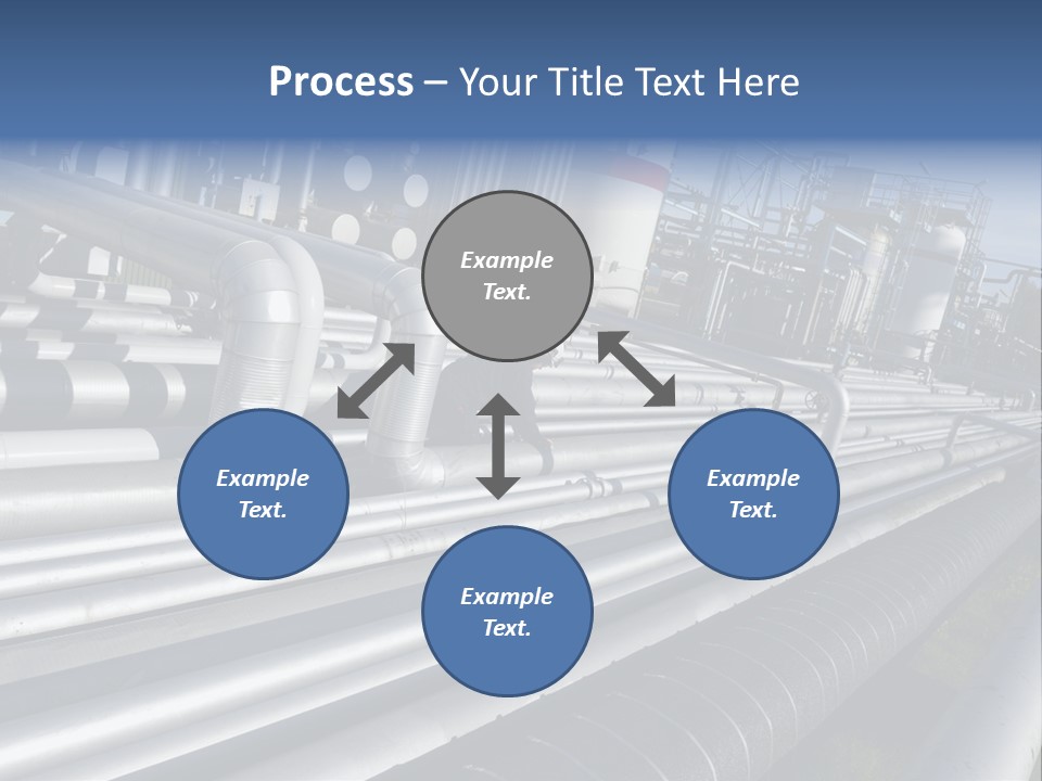 Giant Pipelines Leading To Oil-Refinery, Engineer Working With Main-Pipes PowerPoint Template