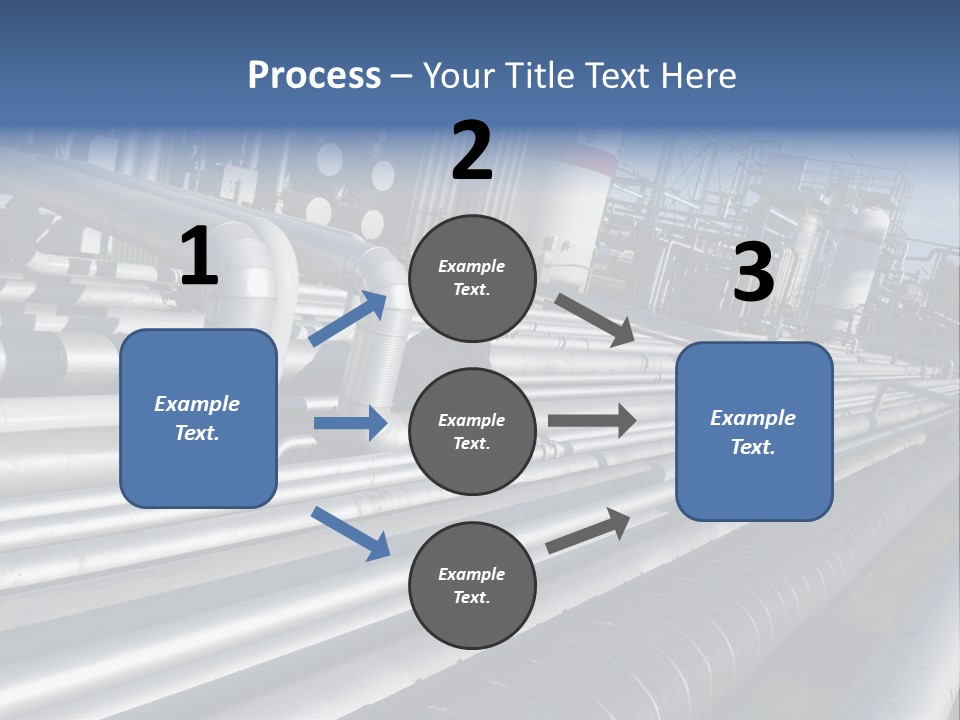Giant Pipelines Leading To Oil-Refinery, Engineer Working With Main-Pipes PowerPoint Template