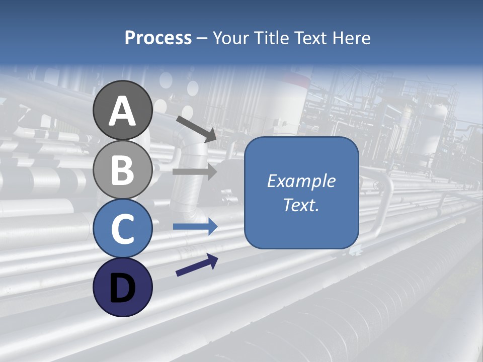 Giant Pipelines Leading To Oil-Refinery, Engineer Working With Main-Pipes PowerPoint Template