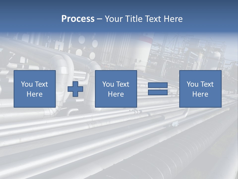 Giant Pipelines Leading To Oil-Refinery, Engineer Working With Main-Pipes PowerPoint Template