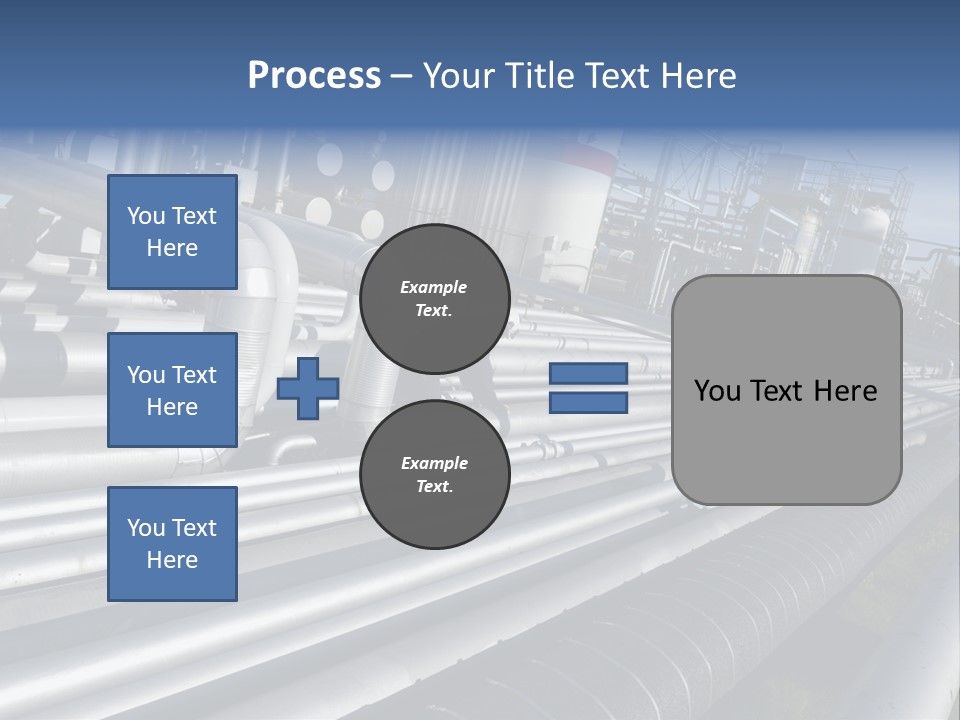 Giant Pipelines Leading To Oil-Refinery, Engineer Working With Main-Pipes PowerPoint Template