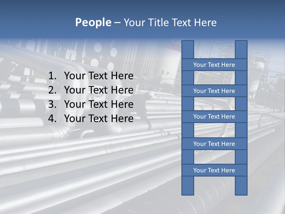 Giant Pipelines Leading To Oil-Refinery, Engineer Working With Main-Pipes PowerPoint Template