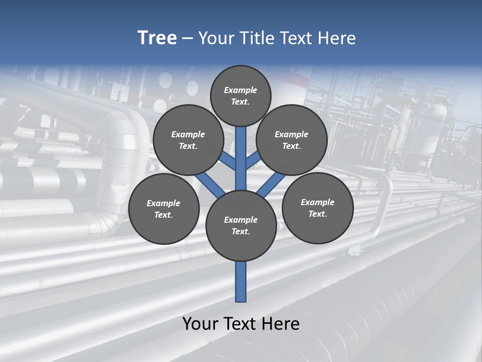 Giant Pipelines Leading To Oil-Refinery, Engineer Working With Main-Pipes PowerPoint Template