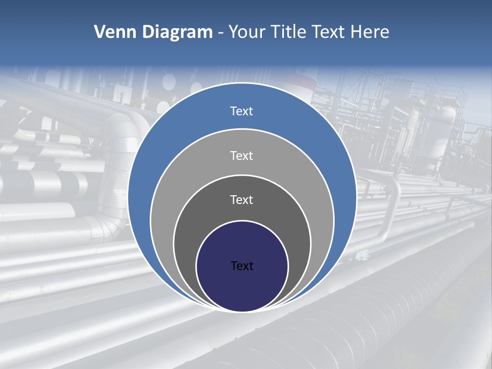 Giant Pipelines Leading To Oil-Refinery, Engineer Working With Main-Pipes PowerPoint Template
