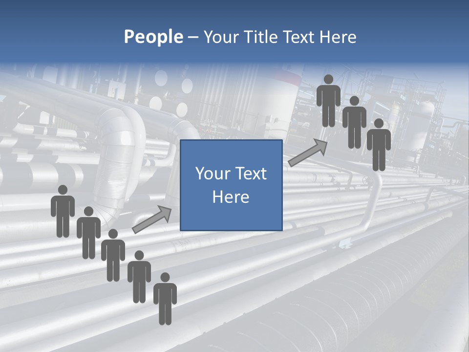 Giant Pipelines Leading To Oil-Refinery, Engineer Working With Main-Pipes PowerPoint Template