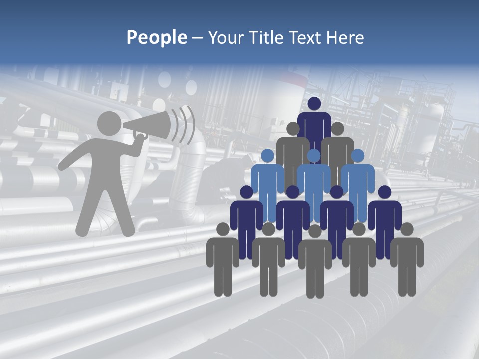 Giant Pipelines Leading To Oil-Refinery, Engineer Working With Main-Pipes PowerPoint Template