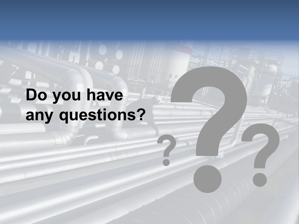 Giant Pipelines Leading To Oil-Refinery, Engineer Working With Main-Pipes PowerPoint Template