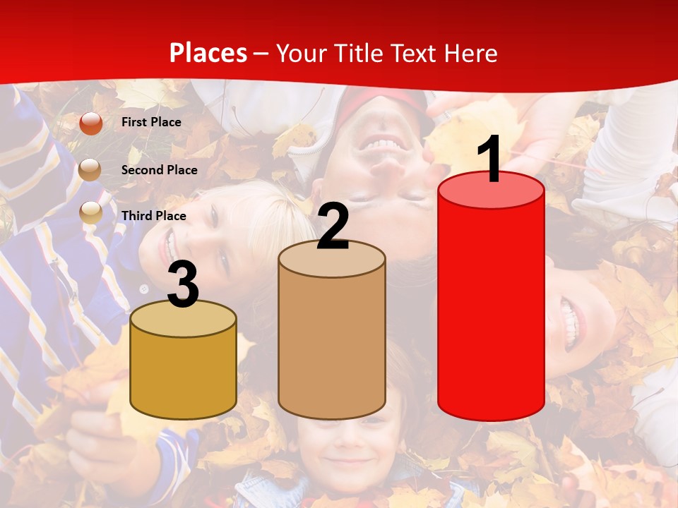 Cute Family In A Park On An Autumn-Day PowerPoint Template