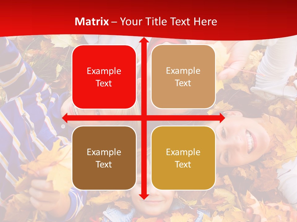 Cute Family In A Park On An Autumn-Day PowerPoint Template